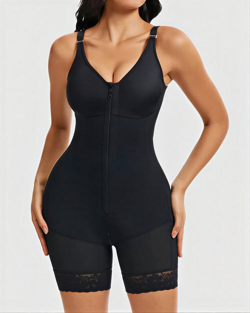 Faja body short con cierre frontal y control de abdomen