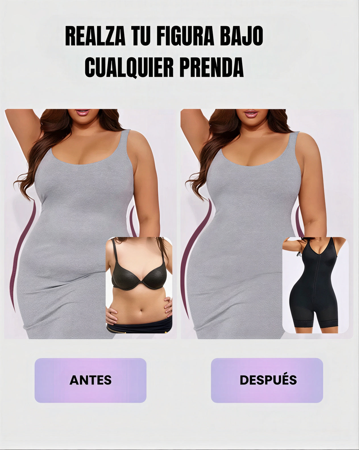 Faja Moldeadora de Glúteos Con Control de Abdomen y Cremallera en La Entrepierna