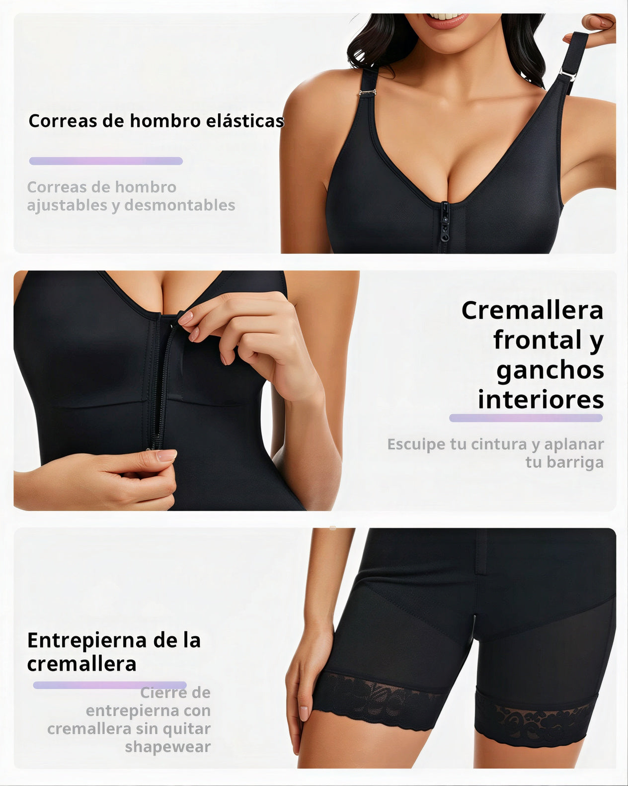Faja Moldeadora de Glúteos Con Control de Abdomen y Cremallera en La Entrepierna